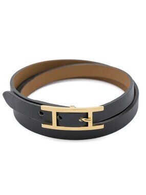 Hermes Behapi Bracelet Black Swift Leather